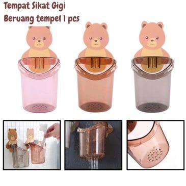 Tempat Sikat Gigi Odol Holder Tempel Karakter Beruang