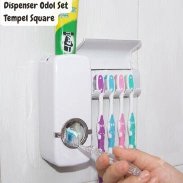 Dispenser Odol Set Rak Tempat Sikat Gigi Tempel Square
