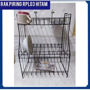 Rak Piring Besi Dragon Anti Karat Minimalis 3 Susun Size 41x23x51cm