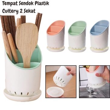 Tempat Sendok Plastik Cultery 2 Sekat