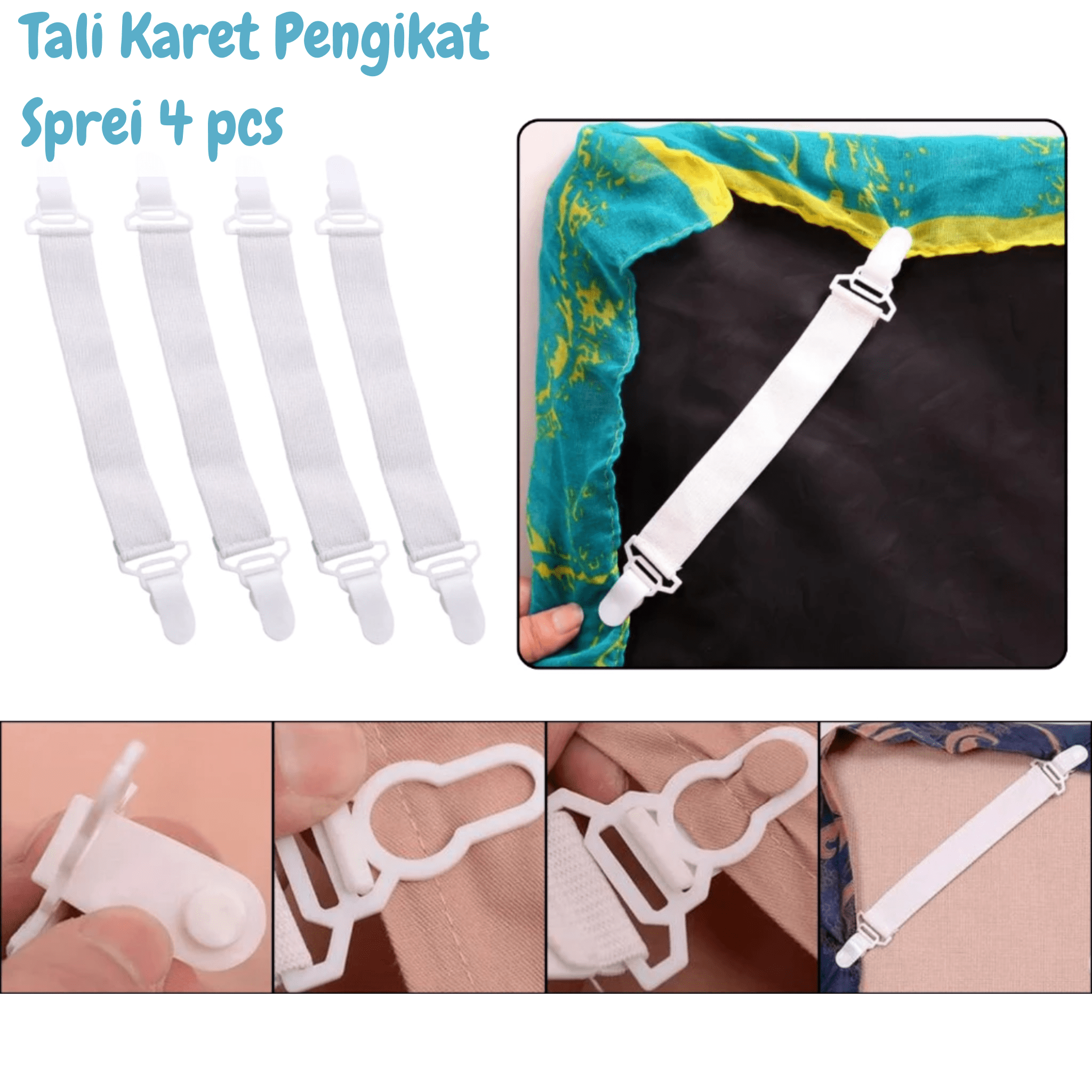 Tali Karet Strap Pengikat Sprei Kasur