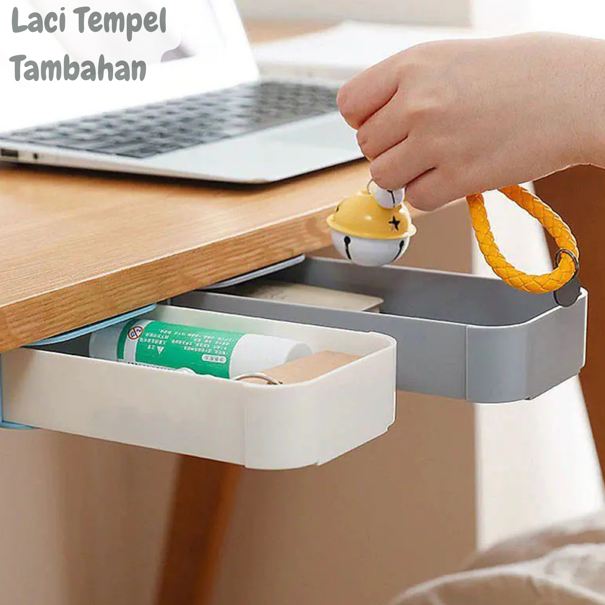Laci Tempel Tambahan Untuk Meja dan Lemari Size Kecil Dimensi 21.5x10x3cm