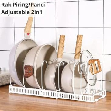 Rak Panci 2in1 Rak Piring Adjustable Organizer Bahan Besi