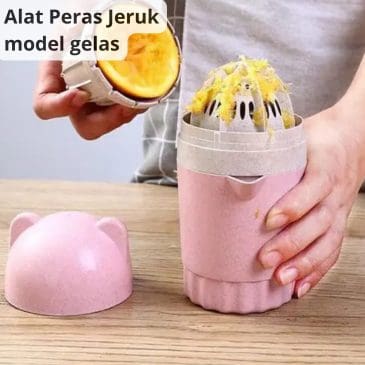 Alat Perasan Jeruk Model Gelas Dengan Tutup Bahan Plastik
