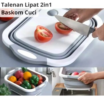 Talenan Lipat 2in1 Baskom Cuci Portable Multifungsi