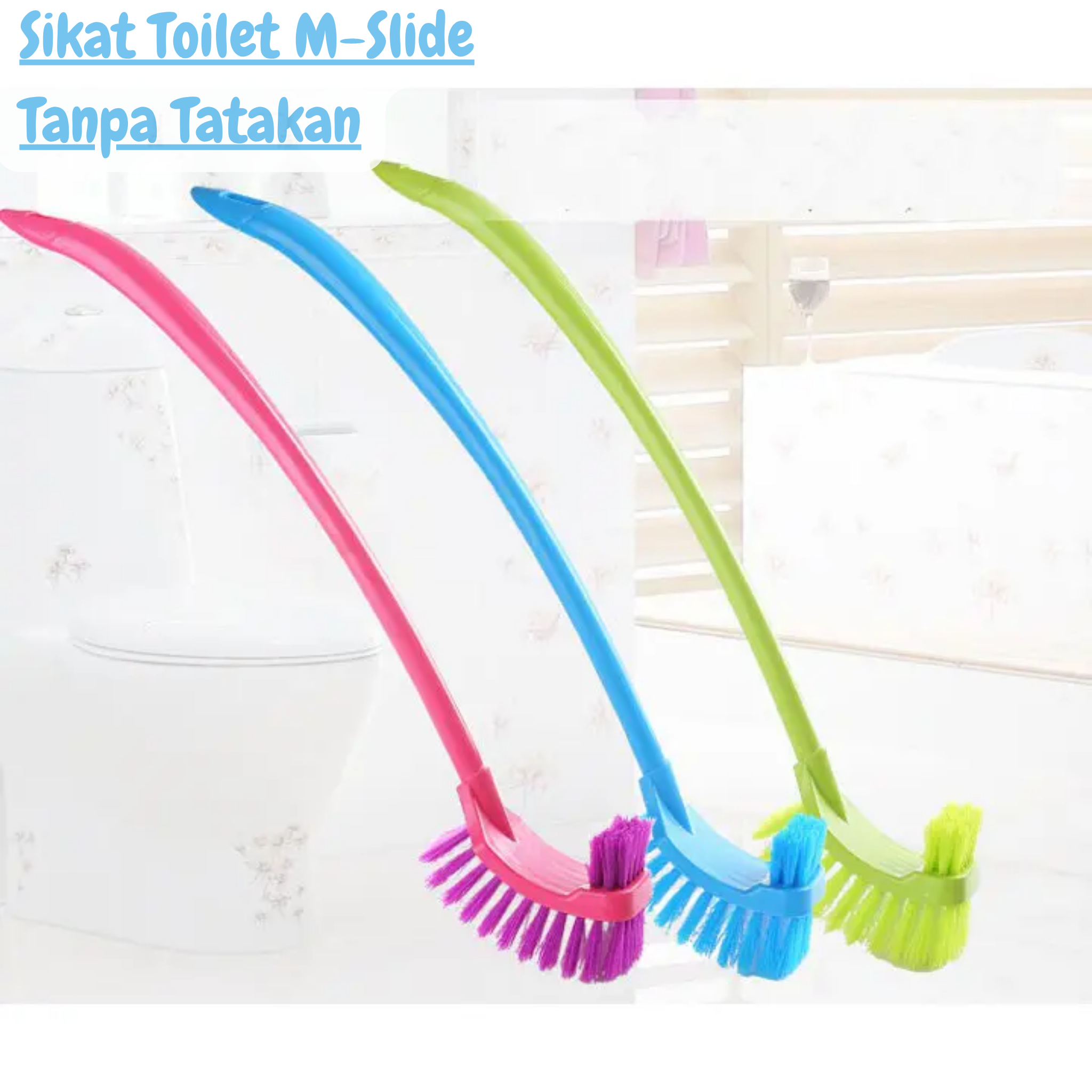 Sikat Toilet M-Slide Bahan Plastik Tanpa Tatakan