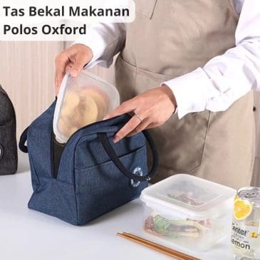 Tas Bekal Makanan Anak Aluminium Foil Tahan Panas Polos Oxford