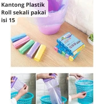 Isi 15 Plastik Kantong Sampah Roll Sekali Pakai