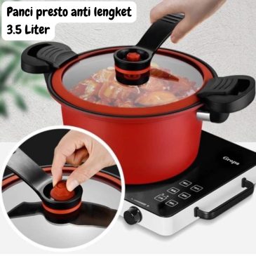 Panci Presto Anti Lengket 3.5 Liter Dimensi 22x12cm