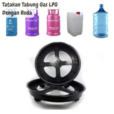 Tatakan Tempat Tabung Gas LPG Plastik Dengan Roda