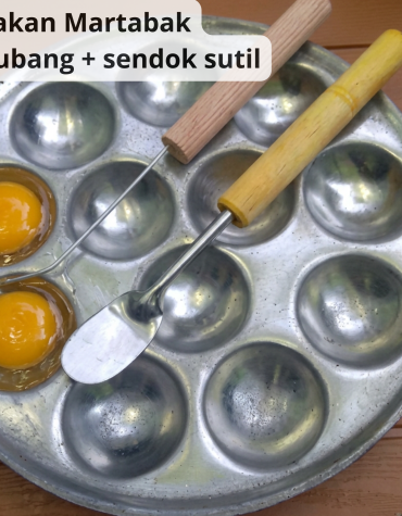 Cetakan Martabak Telur dan Kue Cubit 12 Lubang Bahan Aluminium + Congkel dan Sutil