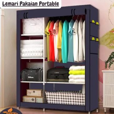 Lemari Pakaian Portable Kain Gulung Atas Size 105x45x170cm