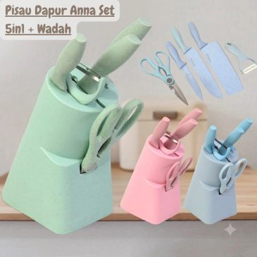Pisau Dapur Anna Set 5in1 + Wadah