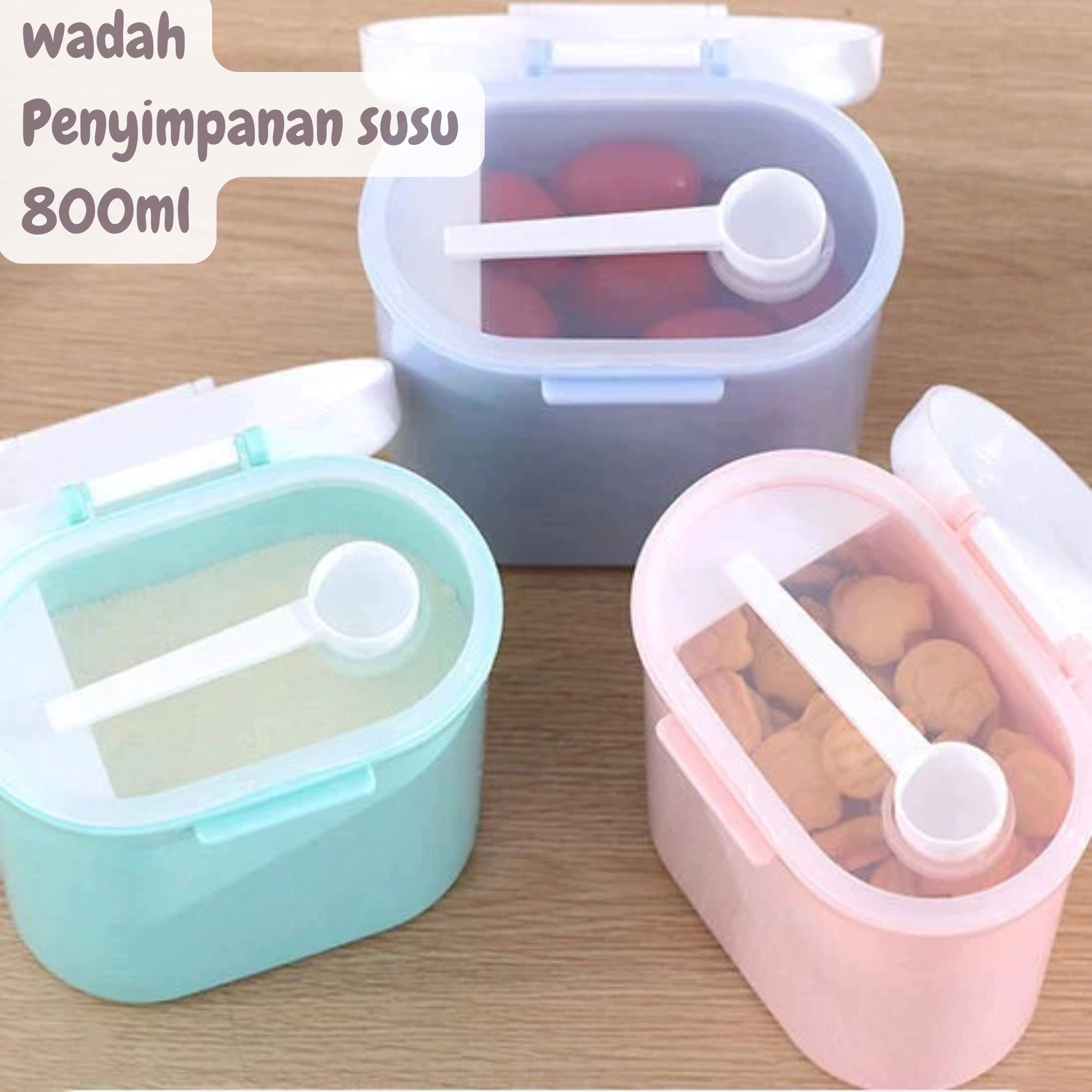 Wadah Tempat Penyimpanan Susu Serbaguna 800ml Bahan Plastik