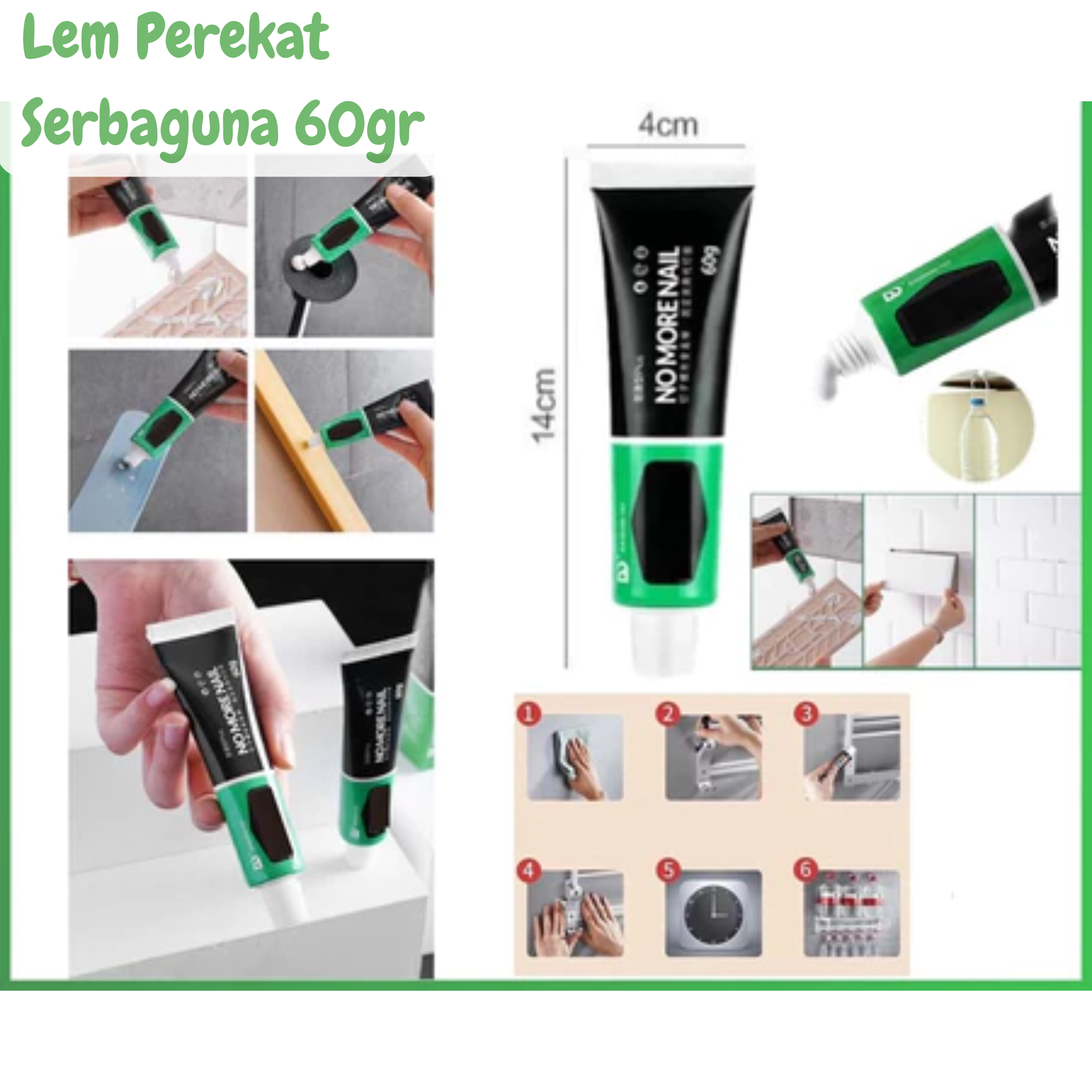Lem Perekat Serbaguna Pengganti Paku Tembok 60gr