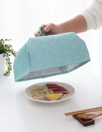 Tudung Saji Lipat Aluminium Foil Tahan Panas Besar (Kapasitas 2-3 Piring)