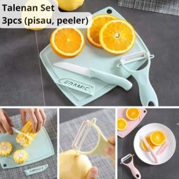 Talenan Set Alat Dapur 3pcs (Pisau Peeler Pengupas Buah)