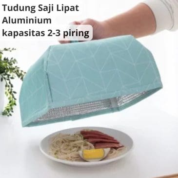Tudung Saji Lipat Aluminium Foil Tahan Panas Besar (Kapasitas 2-3 Piring)