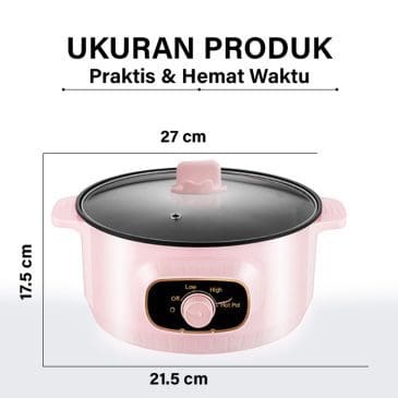 (GM Bear) Panci Listrik Multifungsi 1.2 Liter 20cm Dengan 3 Power Mode 600Watt - Gambar 5