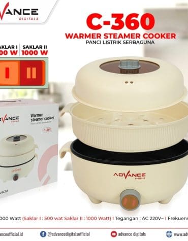 Panci Listrik Multifungsi (Bisa Untuk Nasi) 2.6 Liter 26cm 2 Susun + Steamer 1000Watt