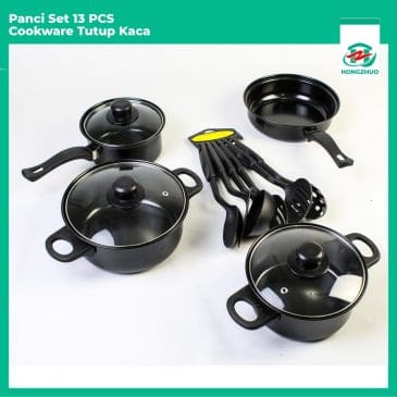 Panci Set Wajan Penggorengan & Spatula Masak Isi 13pcs Anti Lengket - Gambar 3