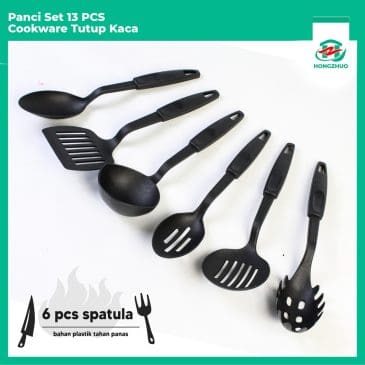 Panci Set Wajan Penggorengan & Spatula Masak Isi 13pcs Anti Lengket - Gambar 2
