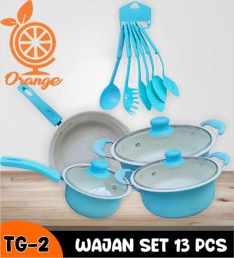 Panci Set Wajan Penggorengan & Spatula Masak Isi 13pcs Anti Lengket