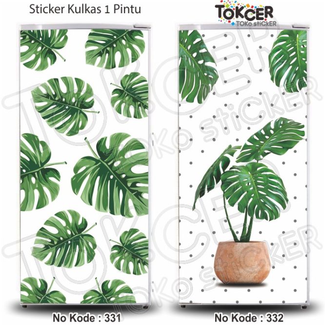 Stiker Kulkas Monstera 1 pintu 332