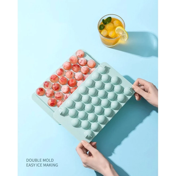Cetakan Es Batu dan Jelly Bulat Serbaguna 33 Lubang Grid Plastik - Gambar 2