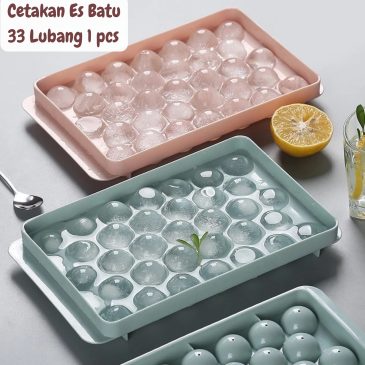Cetakan Es Batu dan Jelly Bulat Serbaguna 33 Lubang Grid Plastik