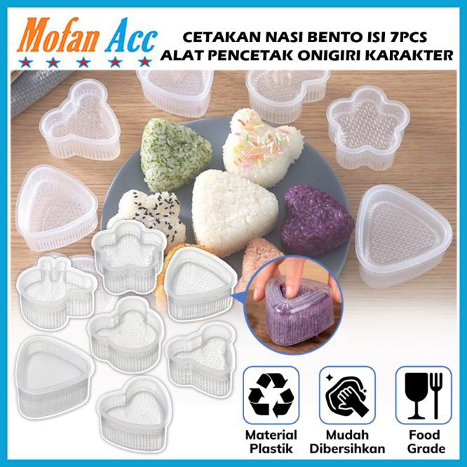 Cetakan nasi bento set 7pcs