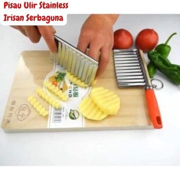 Pisau Ulir Bergelombang Stainnless Steel Irisan Keripik Kentang, Mentimun.