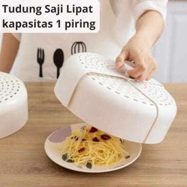 Tudung Saji Lipat Mini Plastik Anti Lembab (Kapasitas 1 Piring)