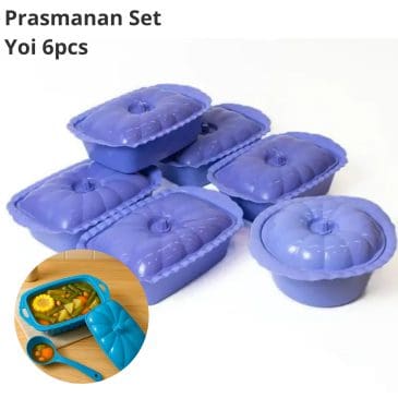 Prasmanan Set Yoi Tempat Lauk Plastik Basi Persegi 5pcs + Basi Bulat 1pcs