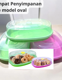 Tempat Penyimpanan Kue Plastik Model Oval