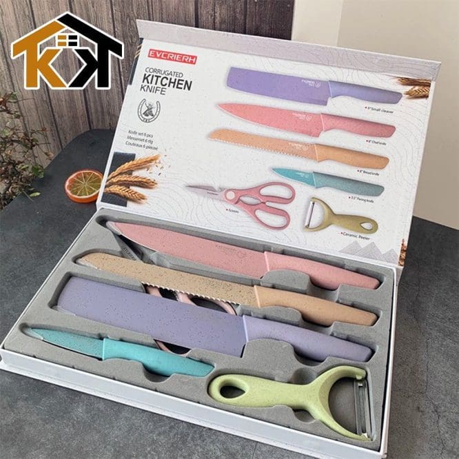 Pisau Dapur D-One Colour Set 6in1