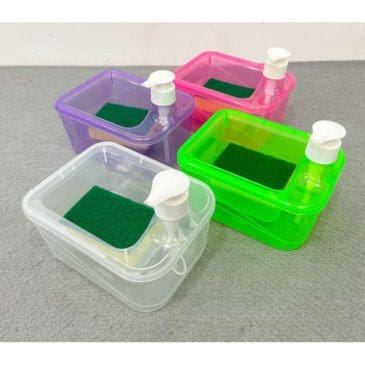 Tempat Sabun Cair Cuci Piring Pump Plastik Model Persegi + Spoon - Gambar 2