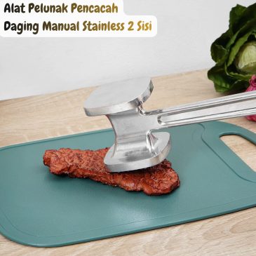 Alat Pelunak Pencacah dan Pelembut Daging Manual Stainless Steel 2 Sisi