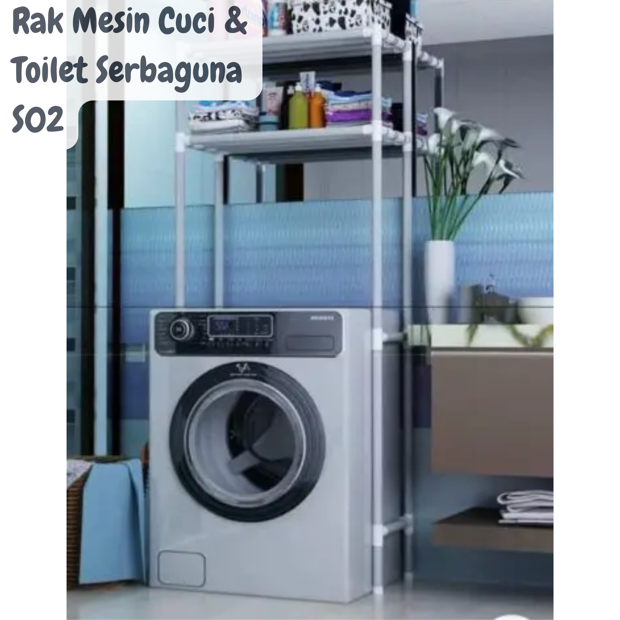 Rak Mesin Cuci dan Toilet Rak Penyimpanan Serbaguna S02