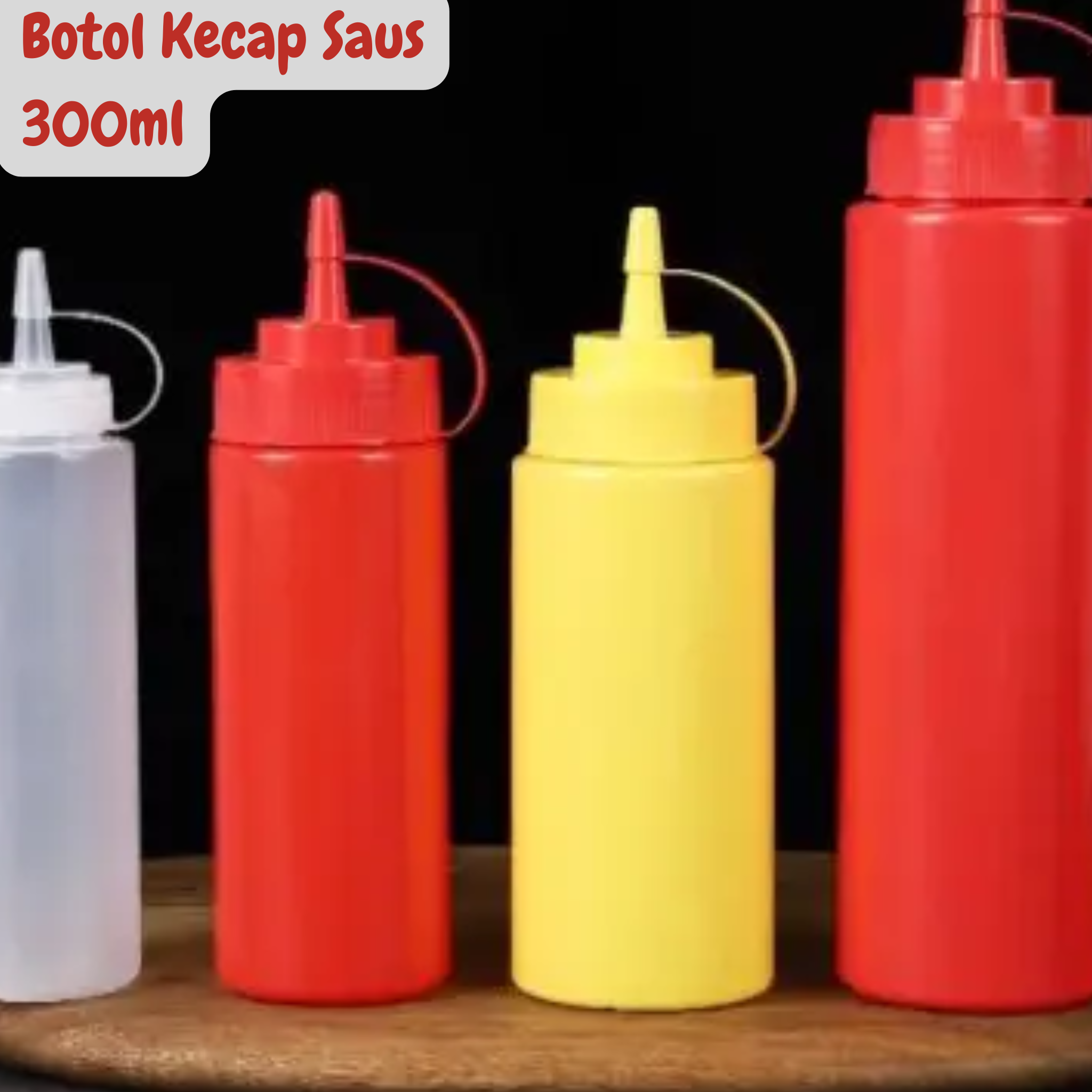 Botol Kecap Saus Mayones Anti Tumpah Plastik 300ml THP