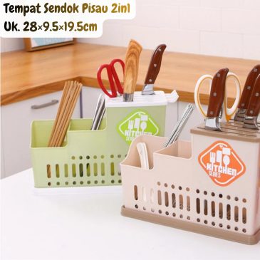 Tempat Sendok 2in1 Tempat Pisau Oxi Dengan Tray Size 28x9.5x19.5cm