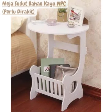 Meja Sudut Serbaguna M873 Bahan Kayu WPC Size 36x24x50cm (Perlu Dirakit)