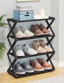 Rak Sepatu Dan Sandal Zig Zag Plastik 4 Tingkat