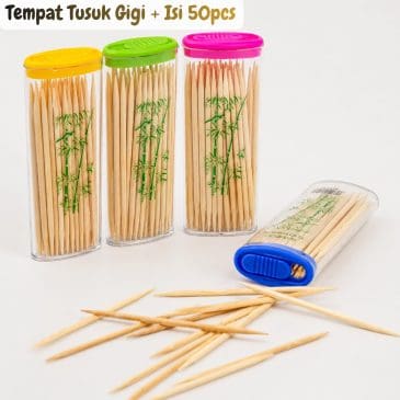 Tempat Tusuk Gigi + Isi 50pcs Rectangle