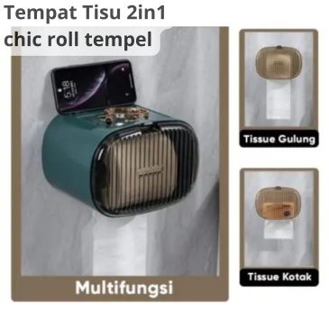Tempat Tisu 2in1 Chic Tisu Roll dan Tisu Kotak Tempel Dinding