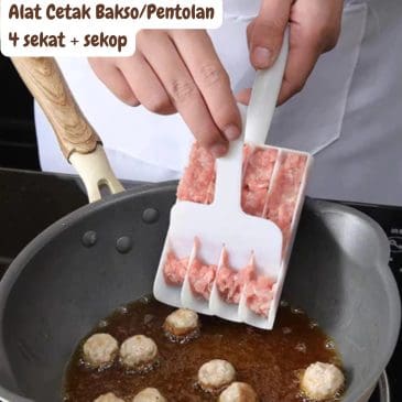 Alat Cetak Bakso dan Pentolan 4 Sekat + Sekop Bahan Plastik