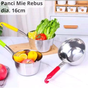 Panci Mie Dia. 16cm Stainless Steel Gagang Plastik Pendek