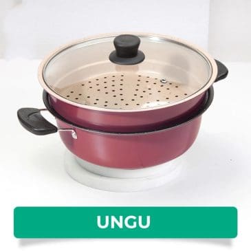 Panci Kukus Panci Steamer 2 Tingkat Uk. Dia 28cm Dengan 2 Gagang Pegangan