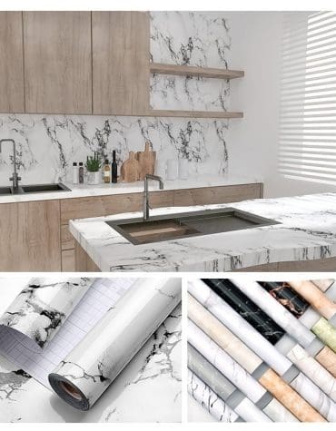 Wallpaper Motif Marmer Putih Y6044 Anti Panas Anti Minyak dan Tahan Air Uk. 100x60cm