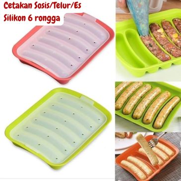 Cetakan Sosis Cetakan Telur & Es Silikon DIY 6 Rongga